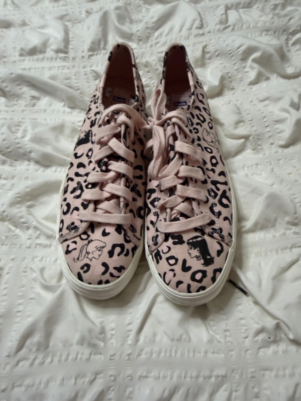 Keds Pink Leopard-Print Lace-Up Sneakers